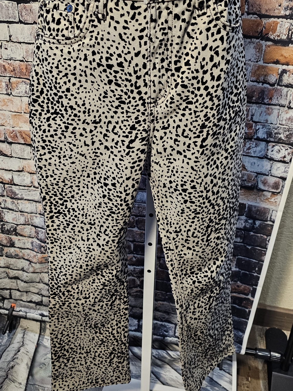 Rag & Bone Nina High Rise Ankle Jeans Size 26 Cheetah Leopard Print Straight Leg